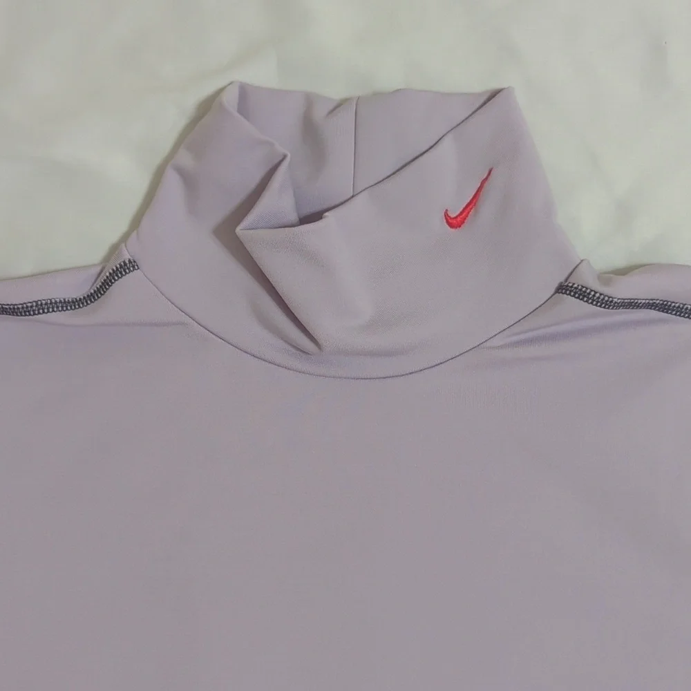 Nike Pro Dri-Fit Mock-Neck Long-Sleeve Top, Color Purple Size L (Kids)